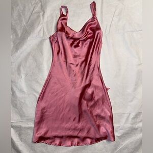 Altar'd State Blush Satin Dress backless